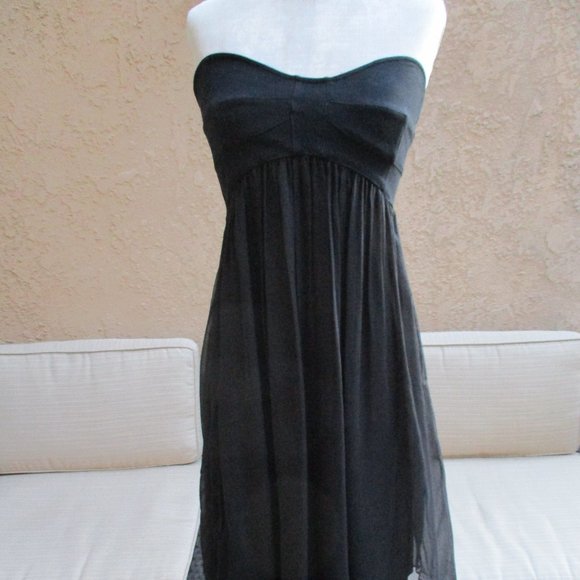 DVF ~ ASTI BLACK STRAPLESS DRESS ~ 4 ~ SILK FABRIC - Picture 8 of 9